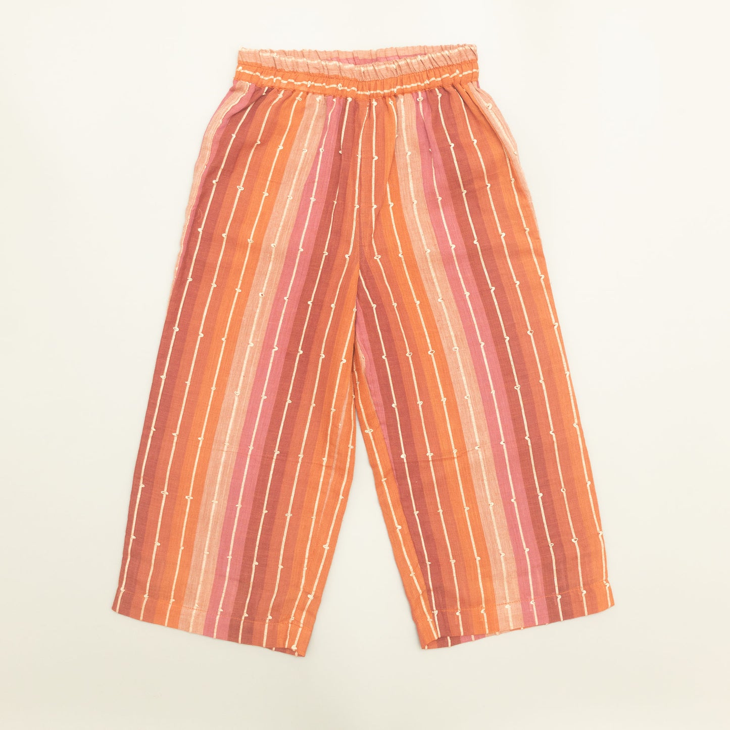 Striped orange and pink pant. trouser.