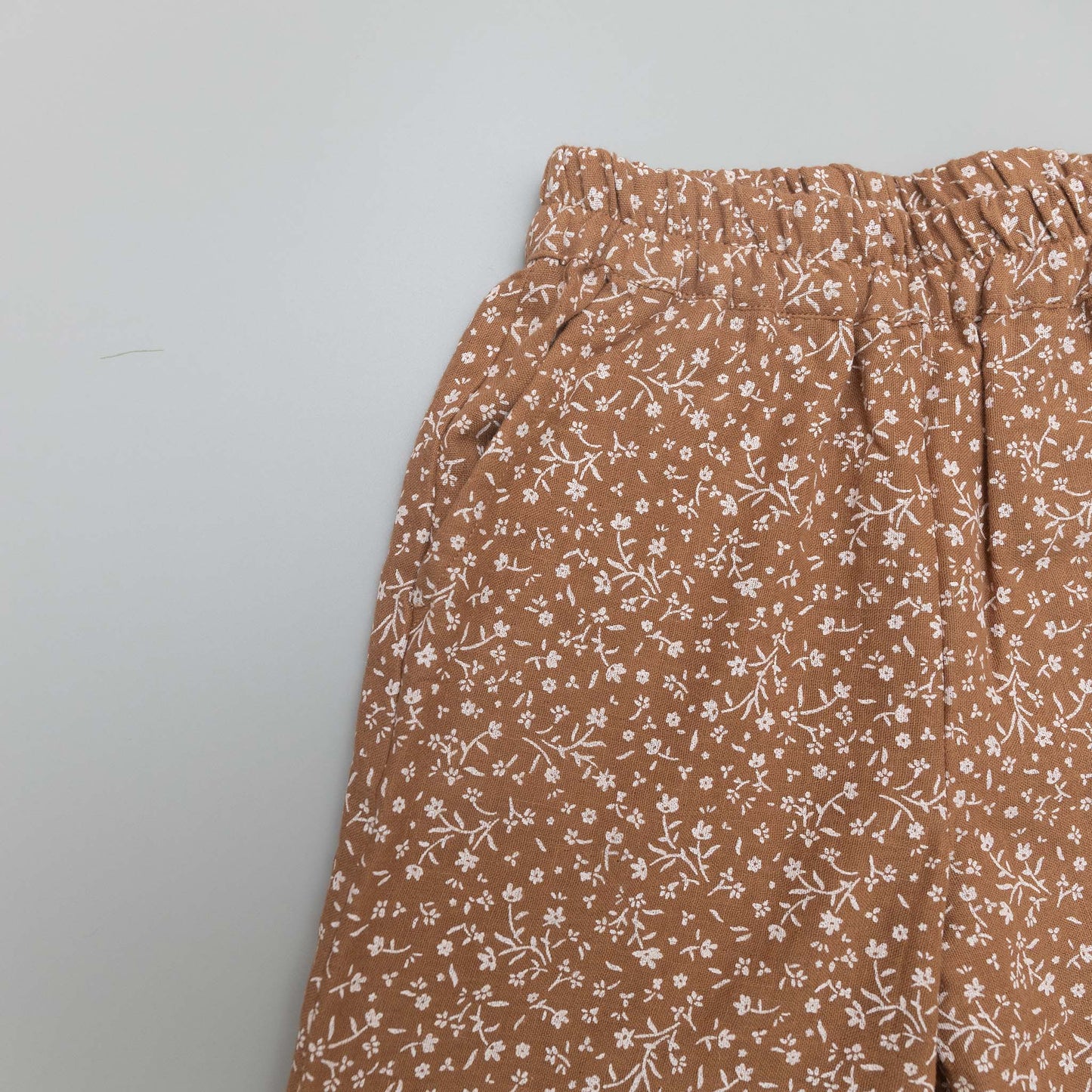 SnukKids Soft Brown Floral mul Cotton Co-Ord Set for Girls