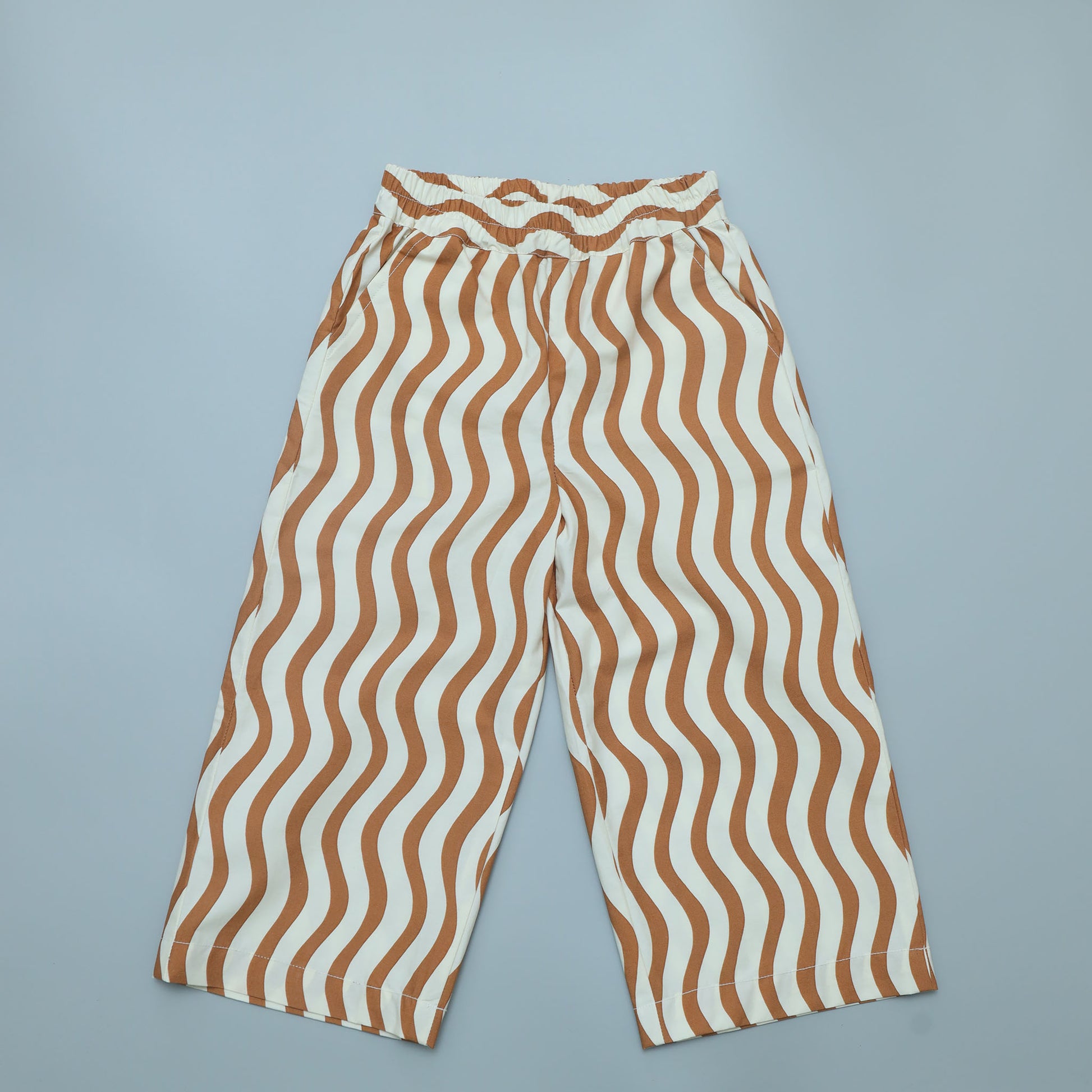 Brown and white striped pants