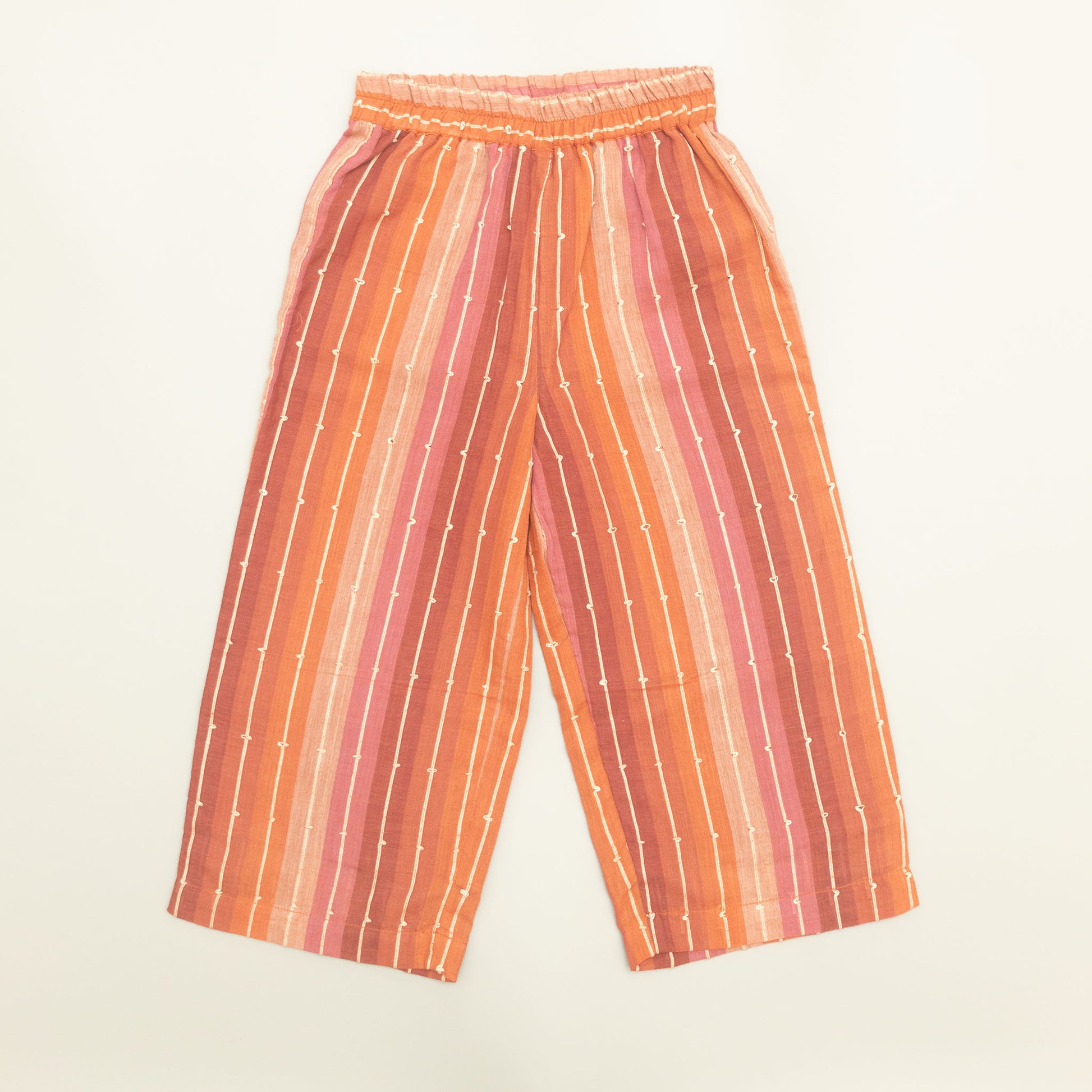 Striped orange and pink pant. trouser.