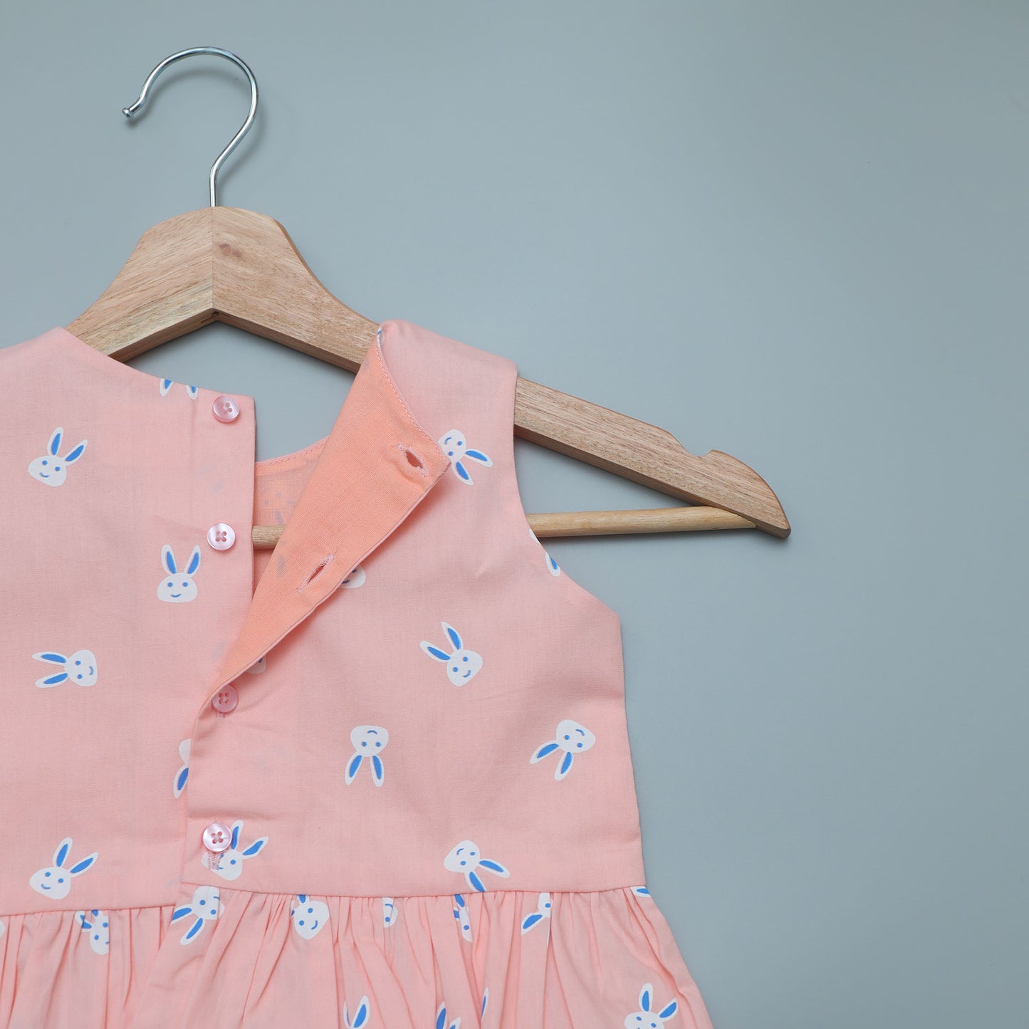 Pink dress with bunny pattern