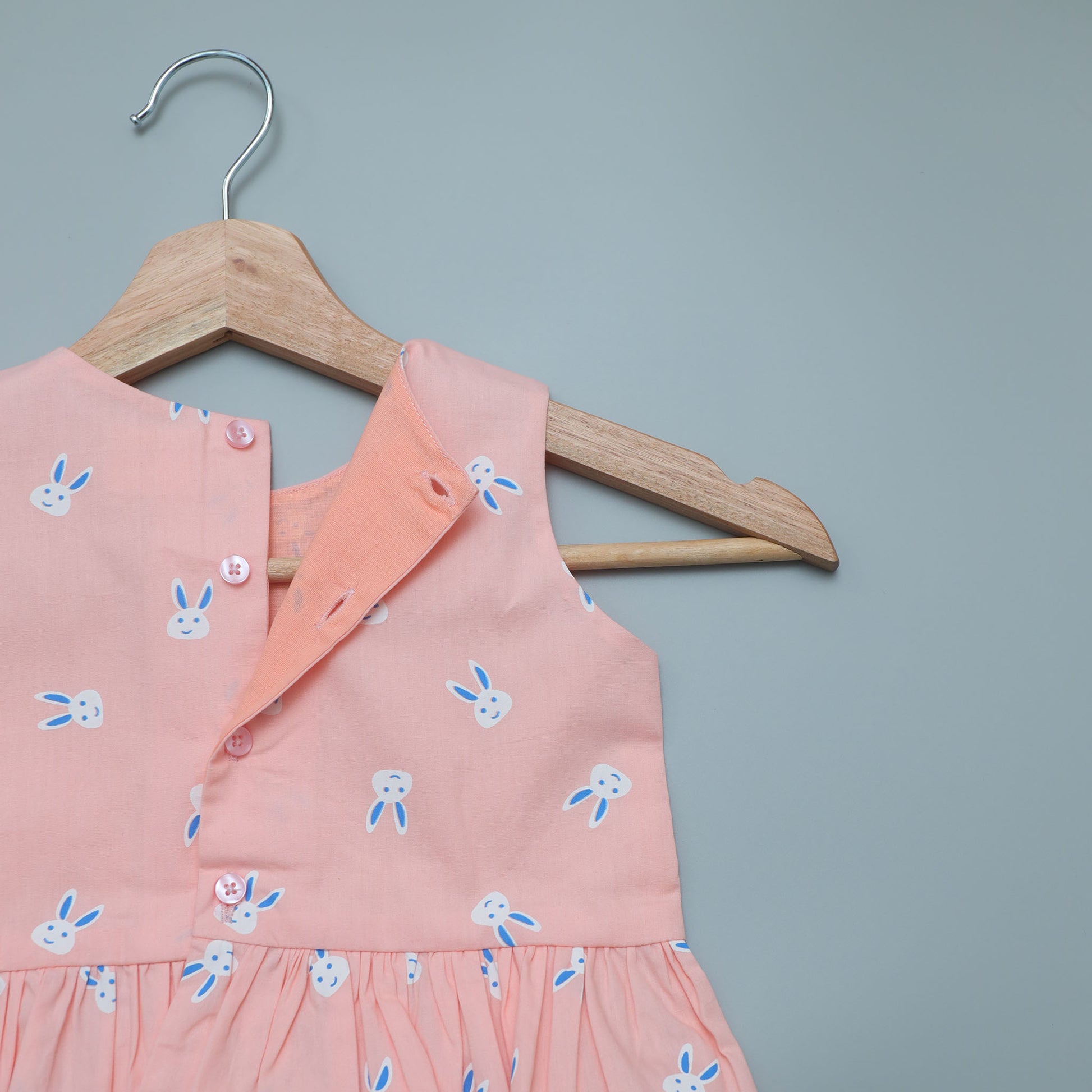 Pink dress with bunny pattern