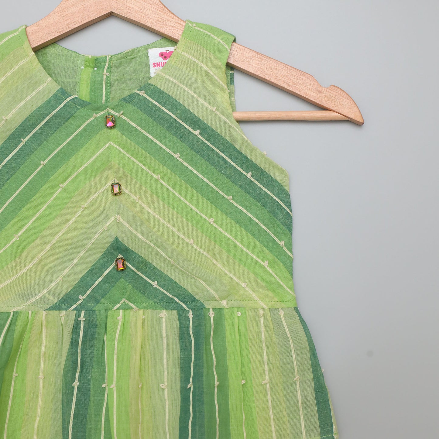 Snukkids Green Cotton Co-ord Set for Girls